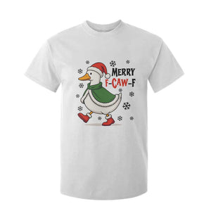 Merry F Caw F Duck Lover T Shirt For Kid Funny Christmas Gift TS12 White Print Your Wear