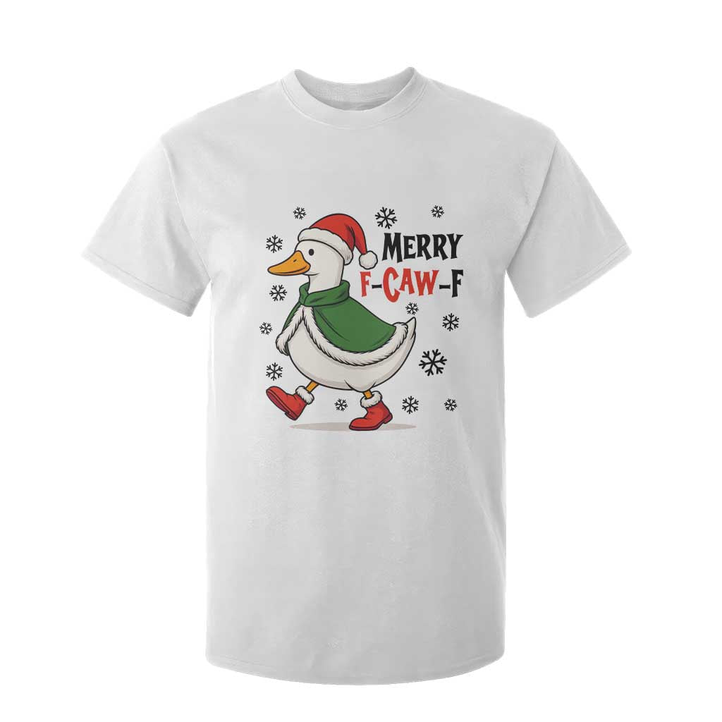 Merry F Caw F Duck Lover T Shirt For Kid Funny Christmas Gift TS12 White Print Your Wear