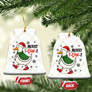 Merry F Caw F Duck Lover Ceramic Ornament Funny Xmas Gift TS12 Print Your Wear