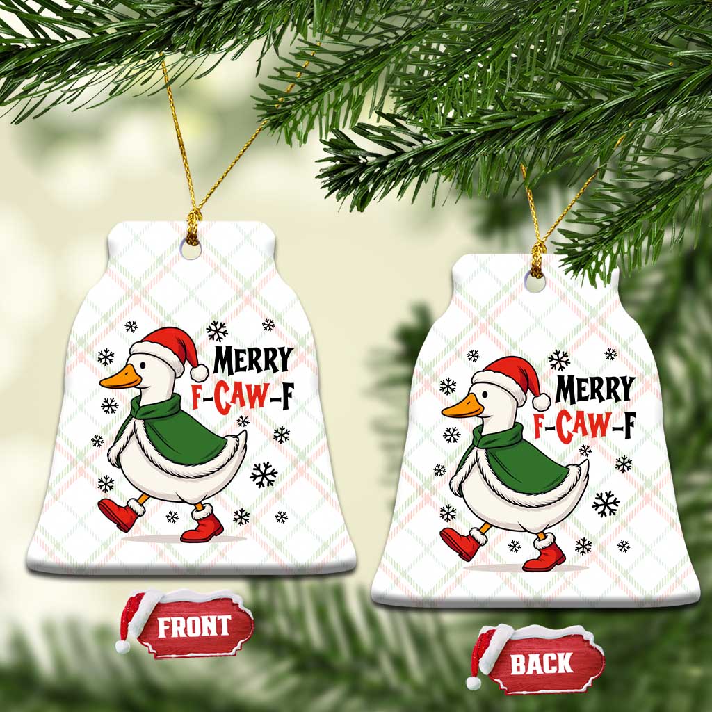 Merry F Caw F Duck Lover Ceramic Ornament Funny Xmas Gift TS12 Print Your Wear