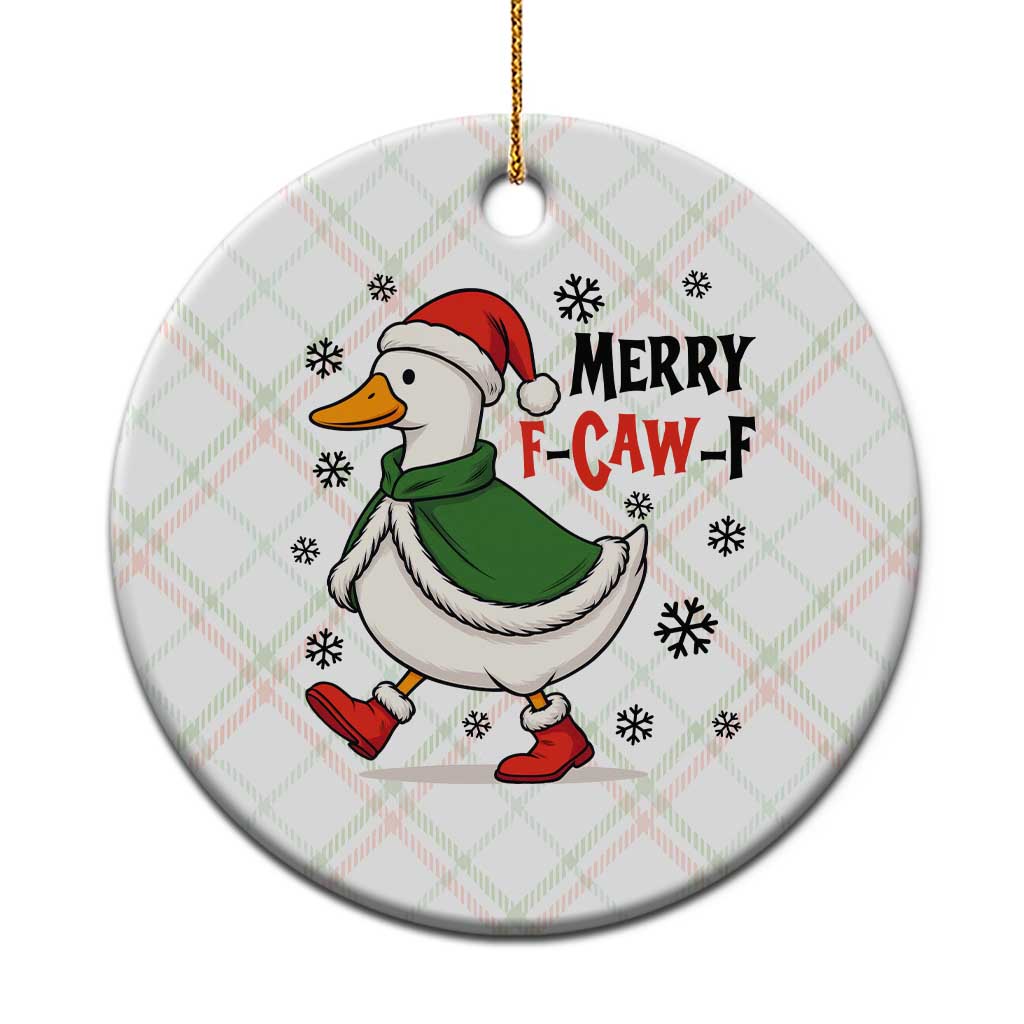 Merry F Caw F Duck Lover Ceramic Ornament Funny Xmas Gift TS12 1pc Christmas Plaid Print Your Wear