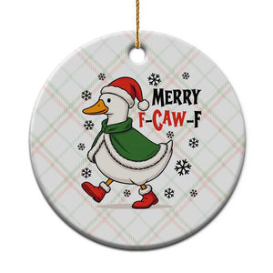 Merry F Caw F Duck Lover Ceramic Ornament Funny Xmas Gift TS12 1pc Christmas Plaid Print Your Wear