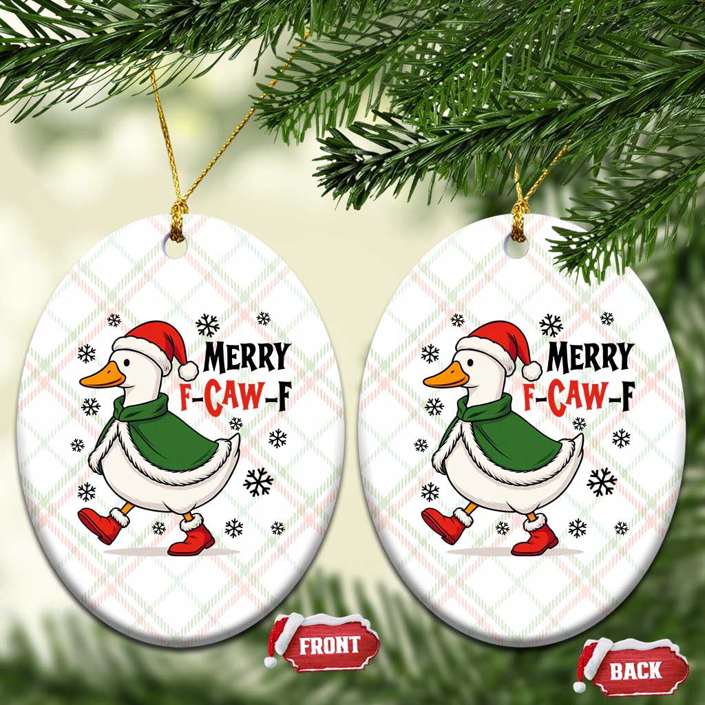 Merry F Caw F Duck Lover Ceramic Ornament Funny Xmas Gift TS12 Print Your Wear