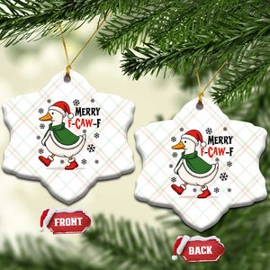 Merry F Caw F Duck Lover Ceramic Ornament Funny Xmas Gift TS12 Print Your Wear