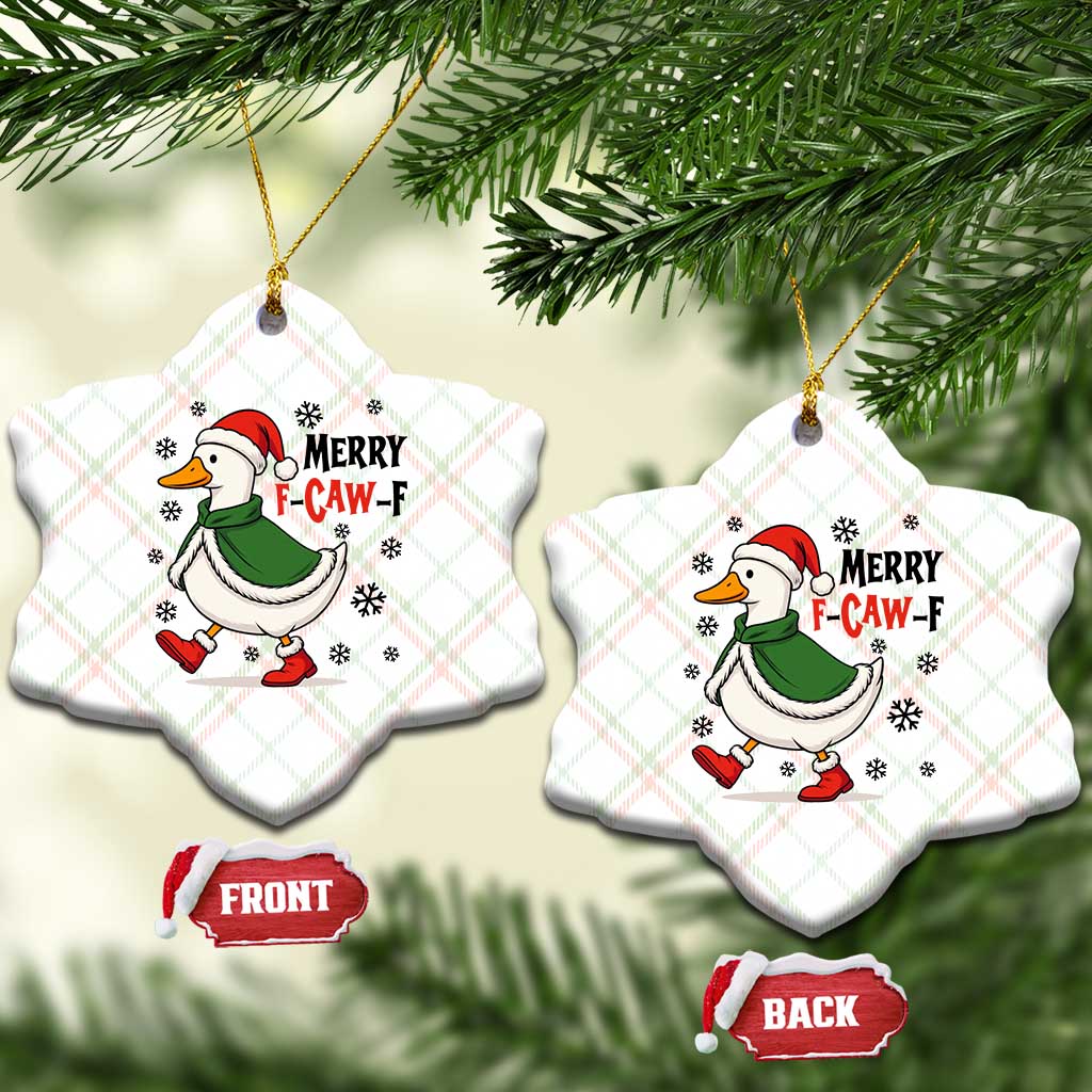 Merry F Caw F Duck Lover Ceramic Ornament Funny Xmas Gift TS12 Print Your Wear