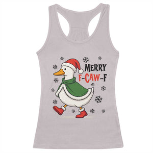 Merry F Caw F Duck Lover Racerback Tank Top Funny Christmas Gift TS12 Ice Gray Print Your Wear