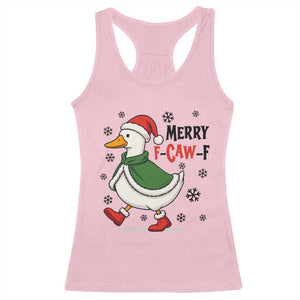 Merry F Caw F Duck Lover Racerback Tank Top Funny Christmas Gift TS12 Light Pink Print Your Wear
