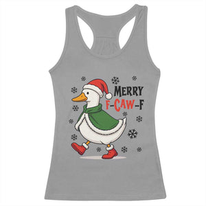 Merry F Caw F Duck Lover Racerback Tank Top Funny Christmas Gift TS12 Sport Gray Print Your Wear