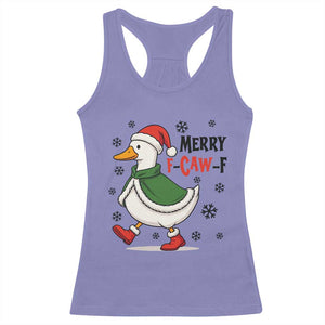 Merry F Caw F Duck Lover Racerback Tank Top Funny Christmas Gift TS12 Violet Print Your Wear
