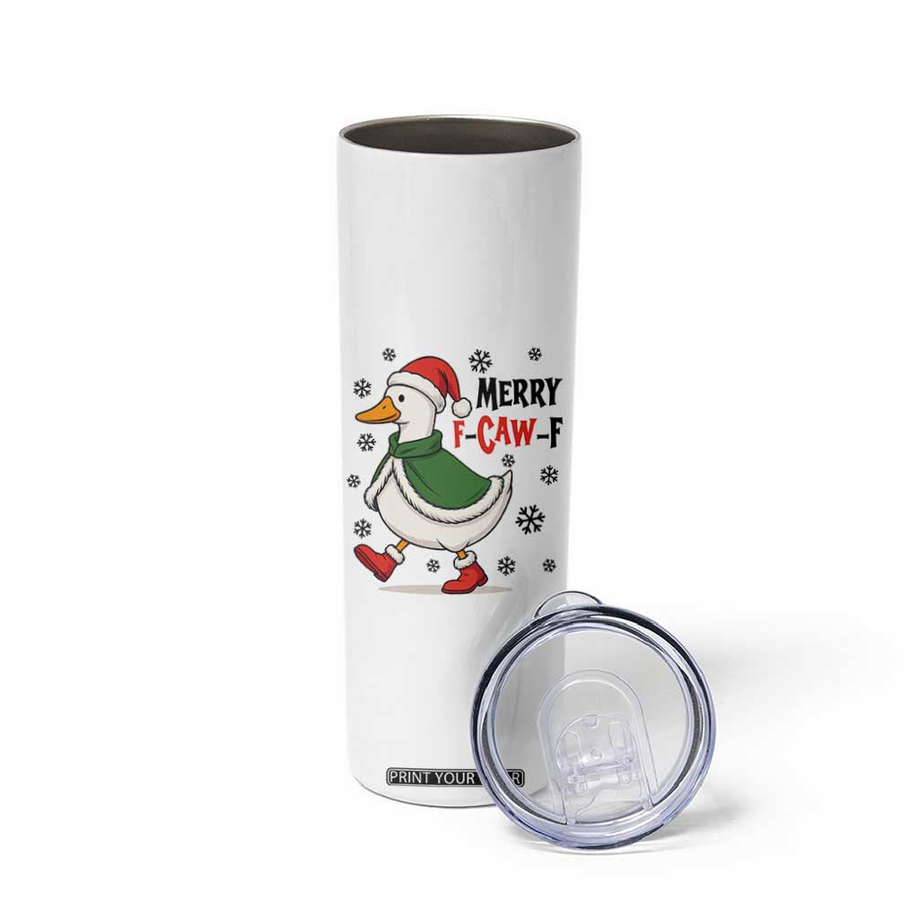 Merry F Caw F Duck Lover Skinny Tumbler Funny Christmas Gift TS12 Print Your Wear
