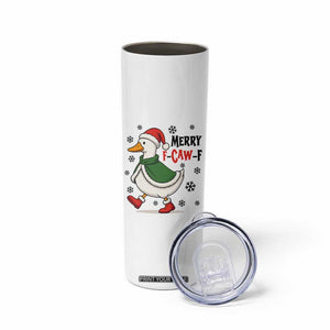 Merry F Caw F Duck Lover Skinny Tumbler Funny Christmas Gift - Print Your Wear