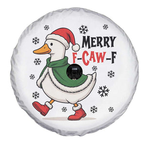 Merry F Caw F Duck Lover Spare Tire Cover Funny Christmas Gift - Print Your Wear
