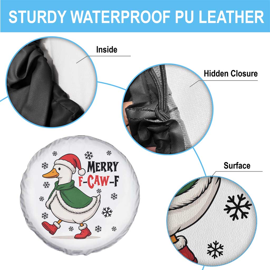 Merry F Caw F Duck Lover Spare Tire Cover Funny Christmas Gift TS12 Print Your Wear