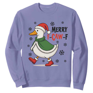 Merry F Caw F Duck Lover Sweatshirt Funny Christmas Gift TS12 Violet Print Your Wear