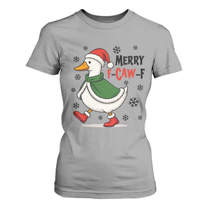 Merry F Caw F Duck Lover T Shirt For Women Funny Christmas Gift TS12 Sport Gray Print Your Wear