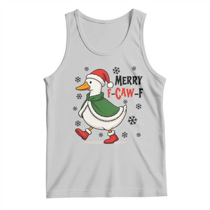 Merry F Caw F Duck Lover Tank Top Funny Christmas Gift - Print Your Wear