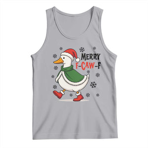 Merry F Caw F Duck Lover Tank Top Funny Christmas Gift - Print Your Wear