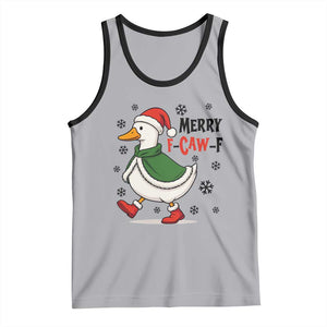 Merry F Caw F Duck Lover Tank Top Funny Christmas Gift TS12 Athletic Heather Black Print Your Wear