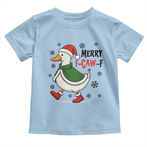 Merry F Caw F Duck Lover Toddler T Shirt Funny Christmas Gift TS12 Light Blue Print Your Wear