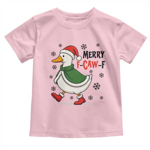 Merry F Caw F Duck Lover Toddler T Shirt Funny Christmas Gift TS12 Light Pink Print Your Wear