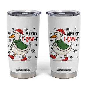 Merry F Caw F Duck Lover Tumbler Cup Funny Christmas Gift - Print Your Wear