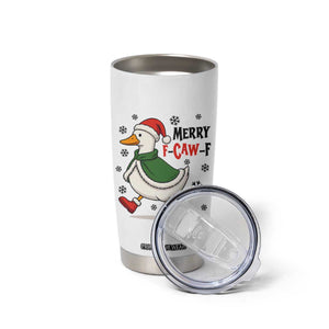 Merry F Caw F Duck Lover Tumbler Cup Funny Christmas Gift - Print Your Wear