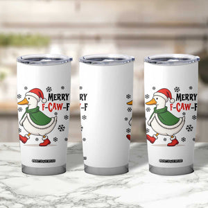 Merry F Caw F Duck Lover Tumbler Cup Funny Christmas Gift - Print Your Wear