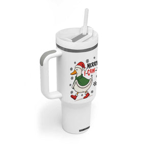 Merry F Caw F Duck Lover Tumbler With Handle Funny Christmas Gift - Print Your Wear