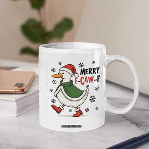 Merry F Caw F Duck Lover Coffee Mug Funny Christmas Gift - Print Your Wear