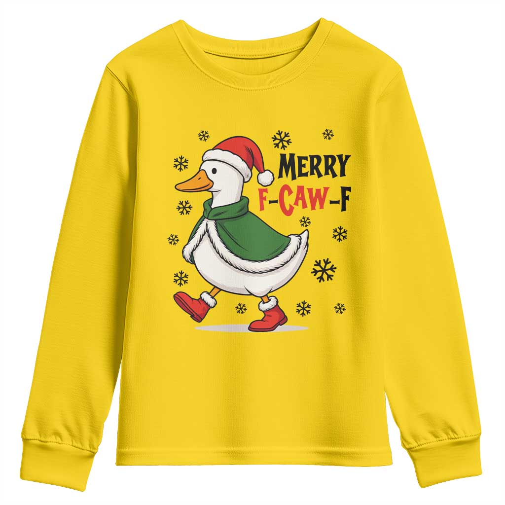 Merry F Caw F Duck Lover Youth Sweatshirt Funny Christmas Gift TS12 Daisy Print Your Wear