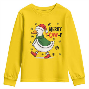 Merry F Caw F Duck Lover Youth Sweatshirt Funny Christmas Gift TS12 Daisy Print Your Wear