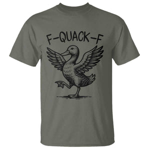 Funny F Quack F Duck Lover Sarcastic Joke Gift T Shirt TS12 Military Green Print Your Wear