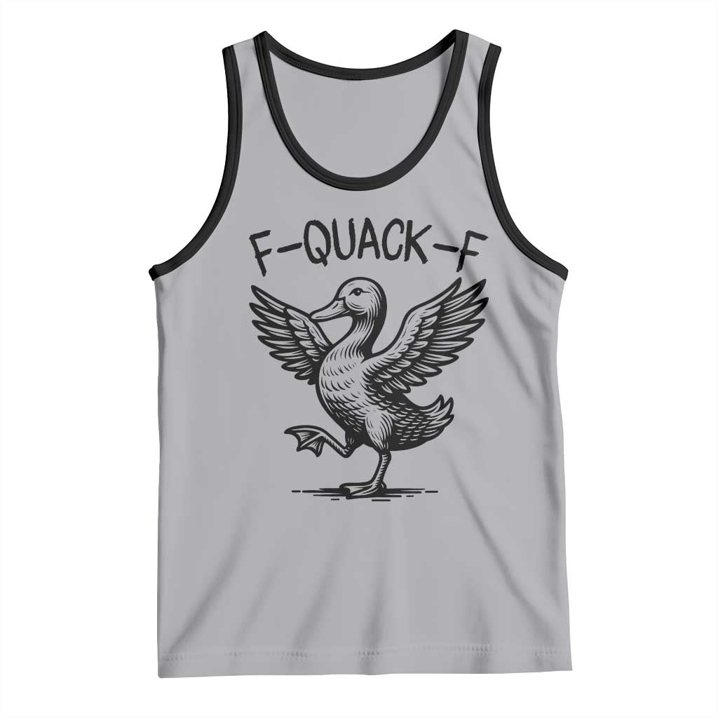 Funny F Quack F Duck Lover Sarcastic Joke Gift Tank Top TS12 Athletic Heather Black Print Your Wear