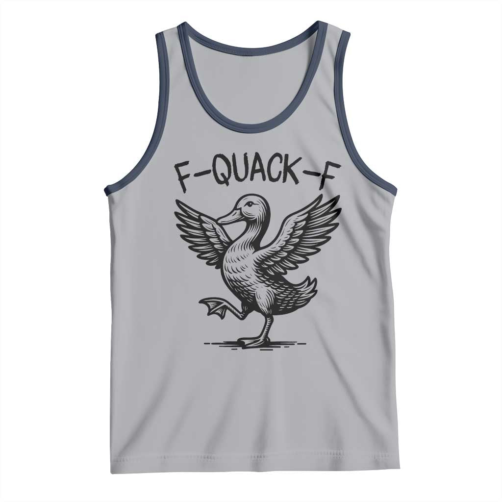 Funny F Quack F Duck Lover Sarcastic Joke Gift Tank Top TS12 Athletic Heather Navy Print Your Wear