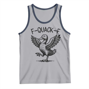Funny F Quack F Duck Lover Sarcastic Joke Gift Tank Top TS12 Athletic Heather Navy Print Your Wear