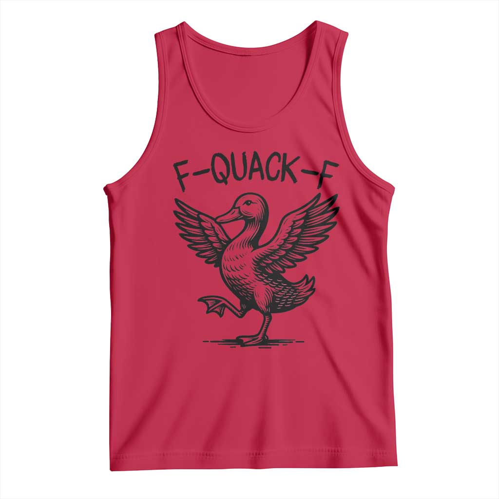 Funny F Quack F Duck Lover Sarcastic Joke Gift Tank Top TS12 Red Print Your Wear