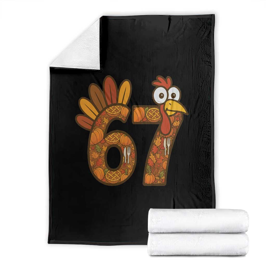 Six And Seven Meme Turkey Throw Blanket Funny Thanksgiving Gift TS12 Black Print Your Wear