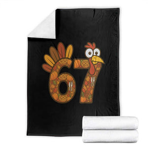 Six And Seven Meme Turkey Throw Blanket Funny Thanksgiving Gift TS12 Black Print Your Wear