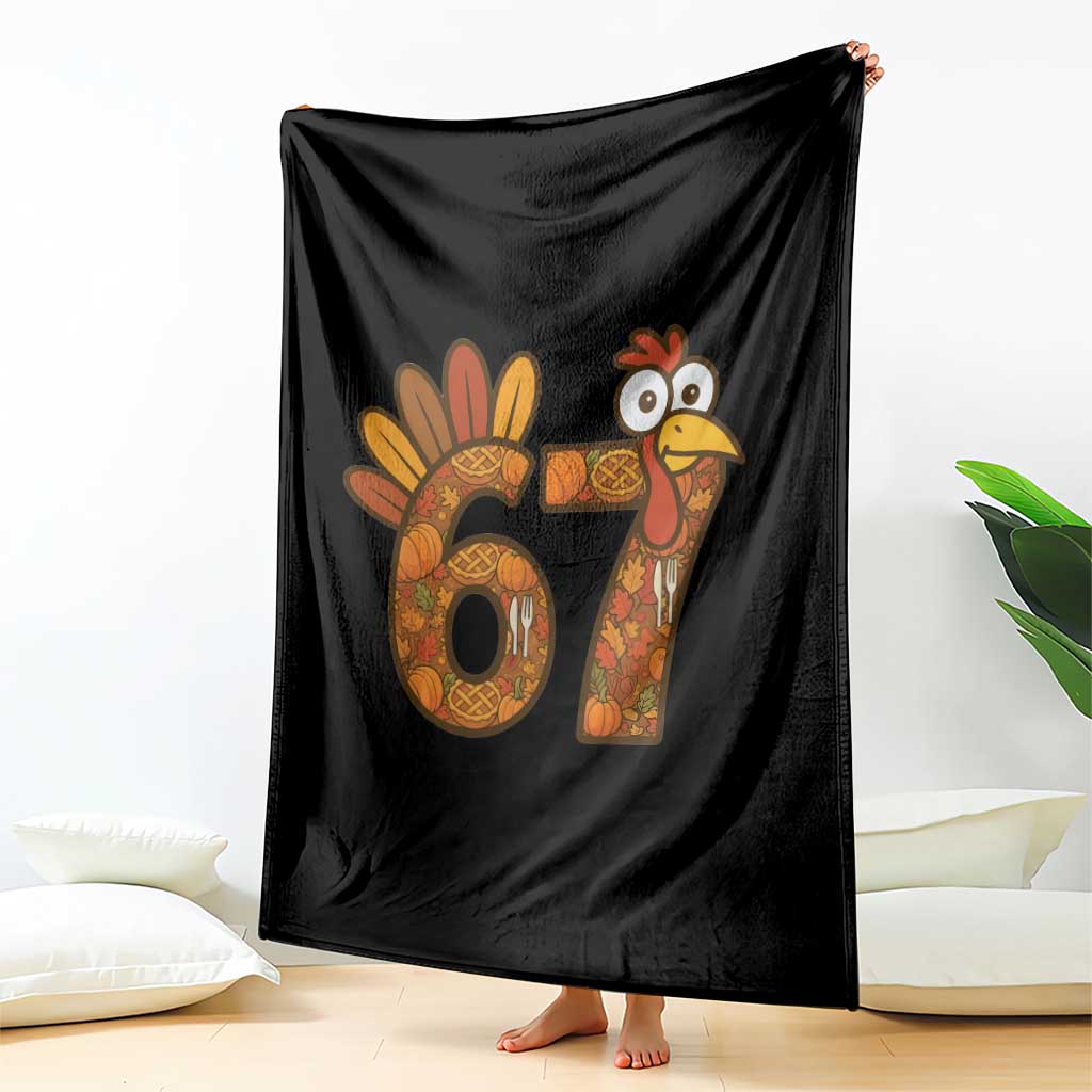 Six And Seven Meme Turkey Throw Blanket Funny Thanksgiving Gift TS12 Print Your Wear