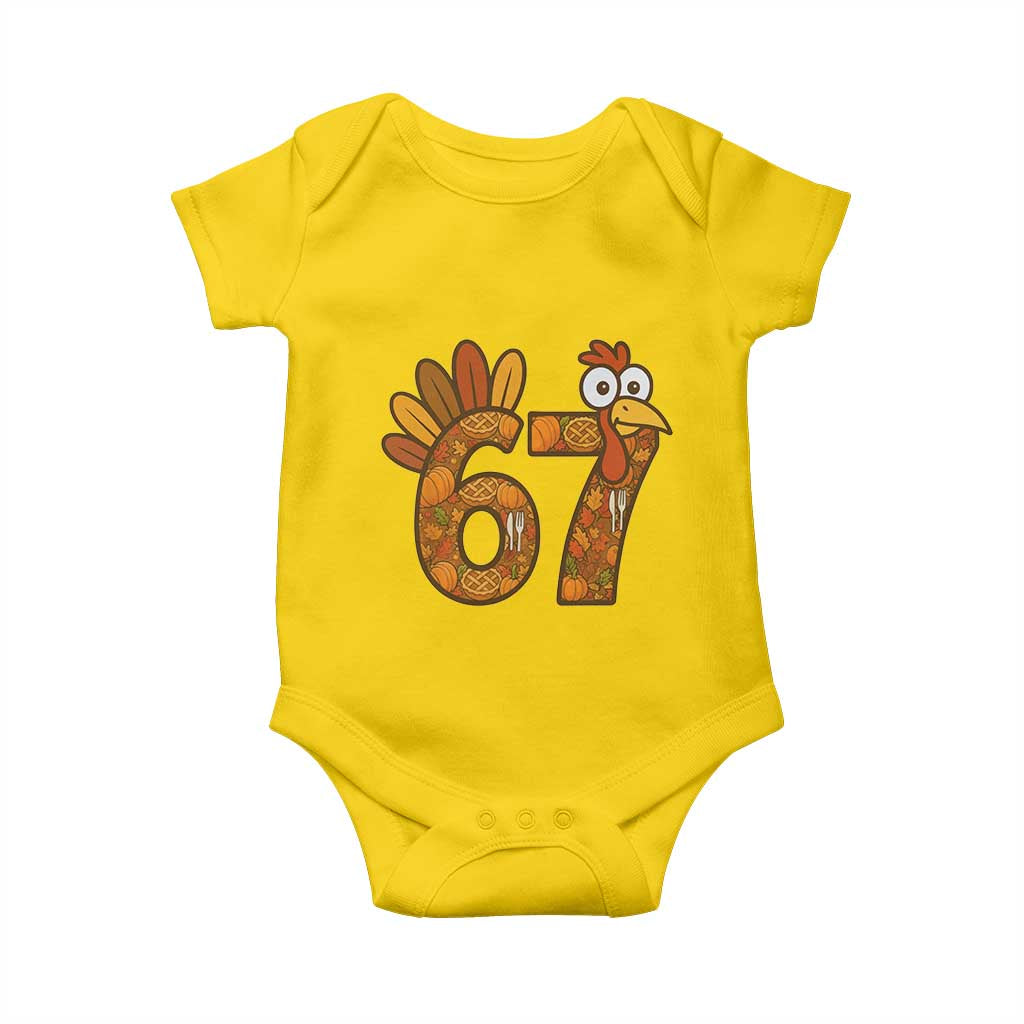 Six And Seven Meme Turkey Baby Onesie Funny Thanksgiving Gift TS12 Daisy Print Your Wear