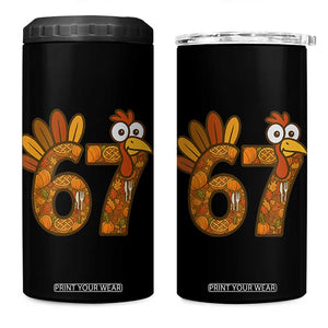 Six And Seven Meme Turkey 4 in 1 Can Cooler Tumbler Funny Thanksgiving Gift TS12 One Size: 16 oz Black Print Your Wear