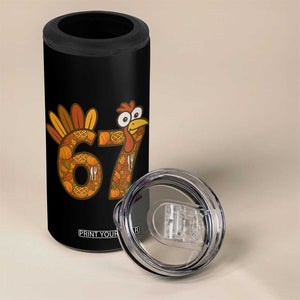 Six And Seven Meme Turkey 4 in 1 Can Cooler Tumbler Funny Thanksgiving Gift TS12 Print Your Wear