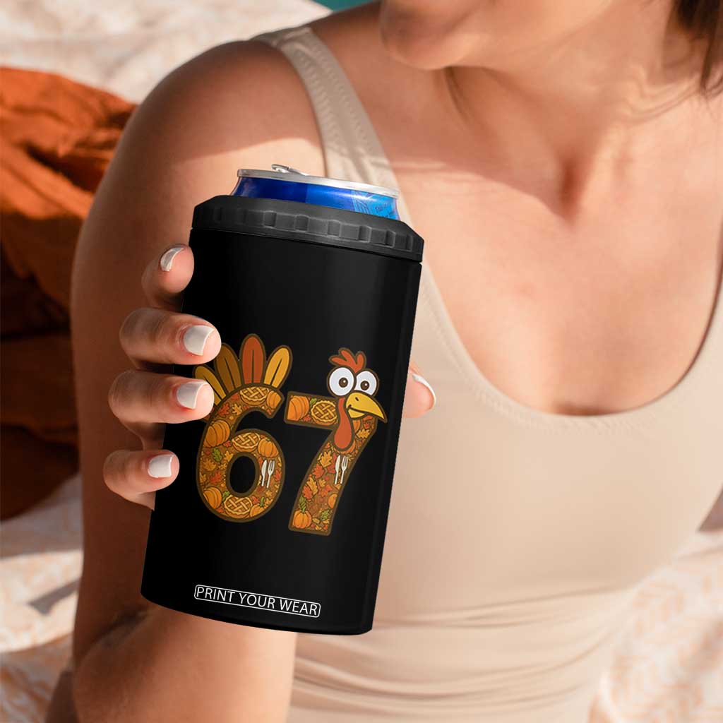 Six And Seven Meme Turkey 4 in 1 Can Cooler Tumbler Funny Thanksgiving Gift TS12 Print Your Wear