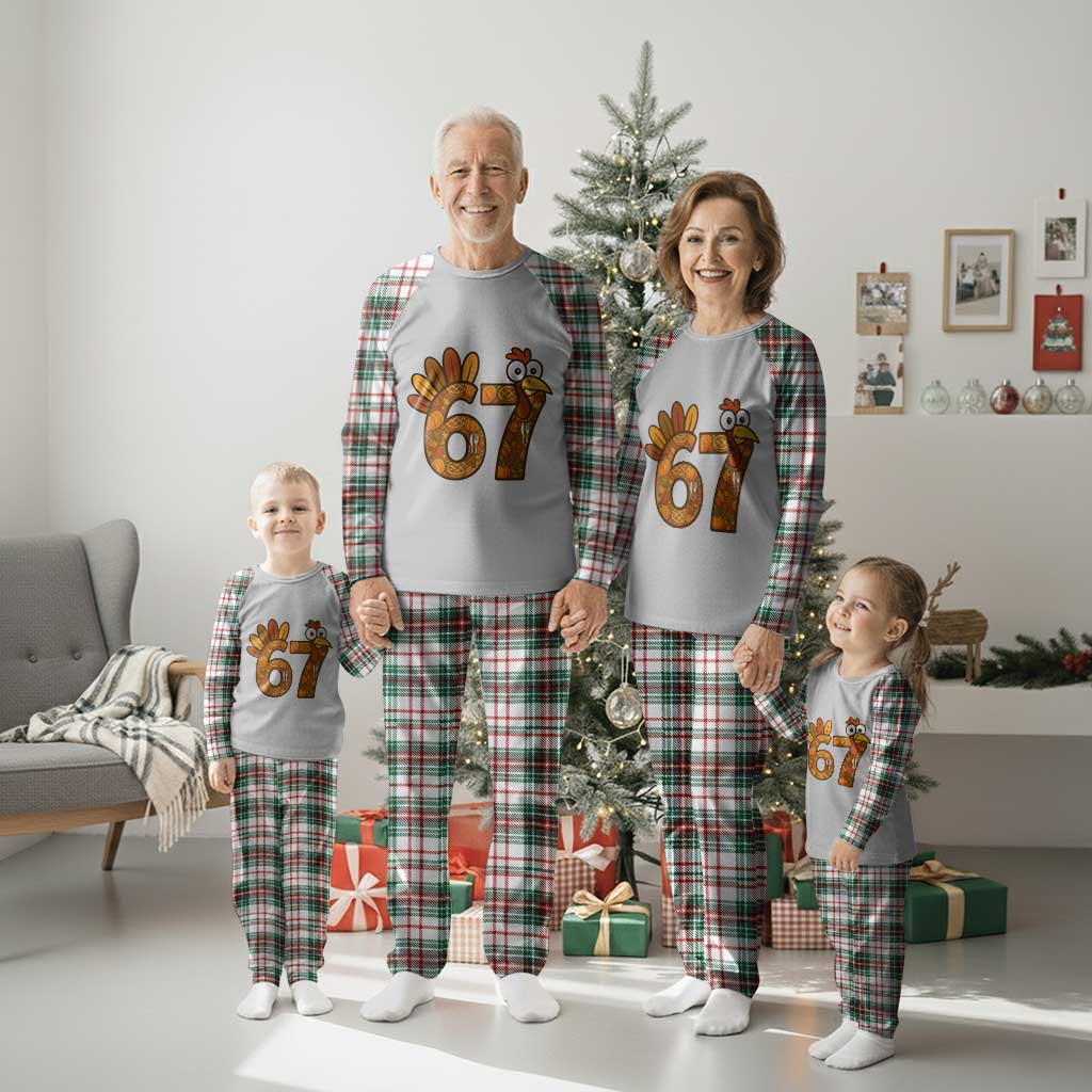 Six And Seven Meme Turkey Plaid Pajama Set Funny Thanksgiving Gift TS12 Christmas Plaid Print Your Wear