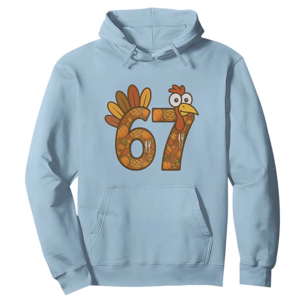 Six And Seven Meme Turkey Hoodie Funny Thanksgiving Gift TS12 Light Blue Print Your Wear