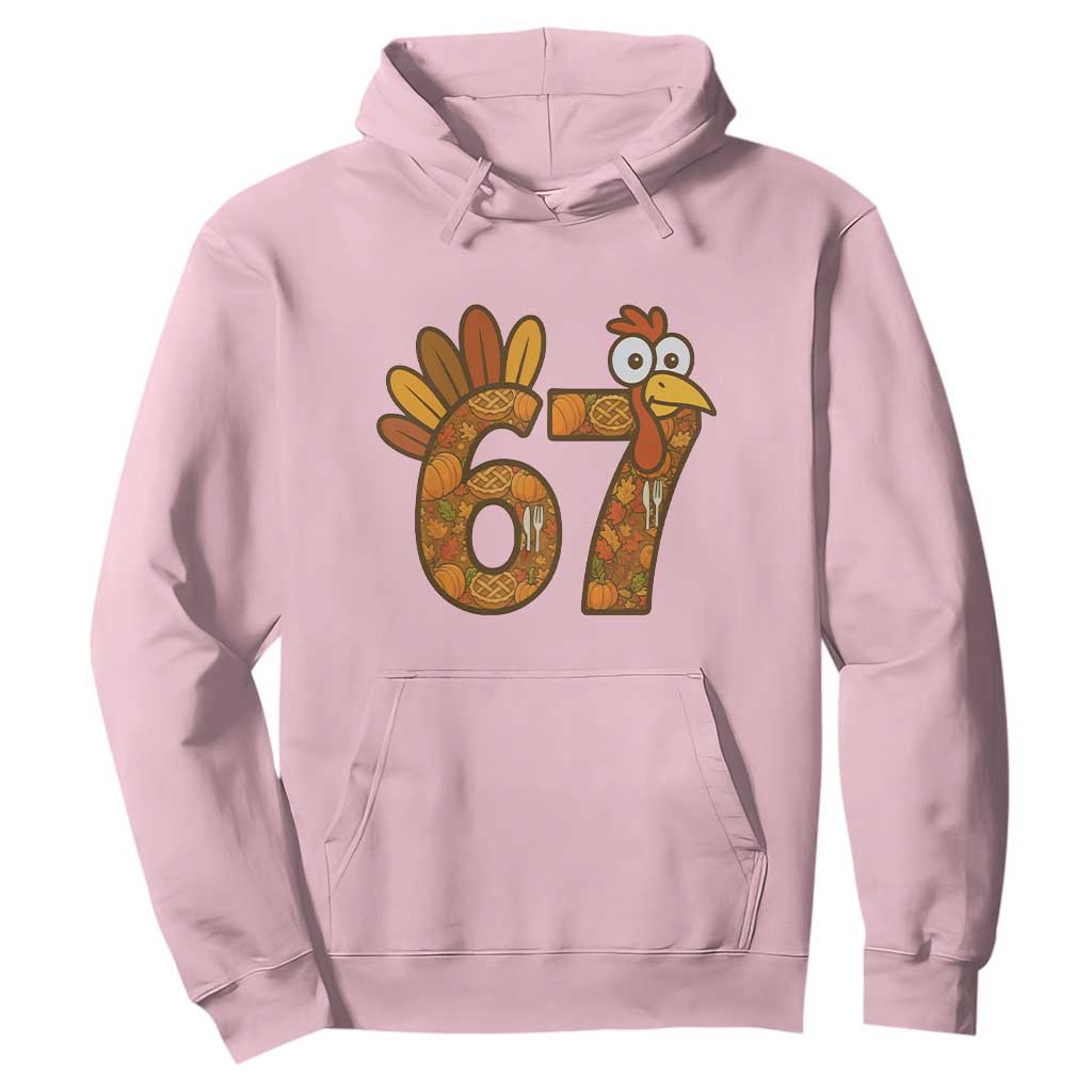 Six And Seven Meme Turkey Hoodie Funny Thanksgiving Gift TS12 Light Pink Print Your Wear