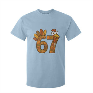 Six And Seven Meme Turkey T Shirt For Kid Funny Thanksgiving Gift TS12 Light Blue Print Your Wear