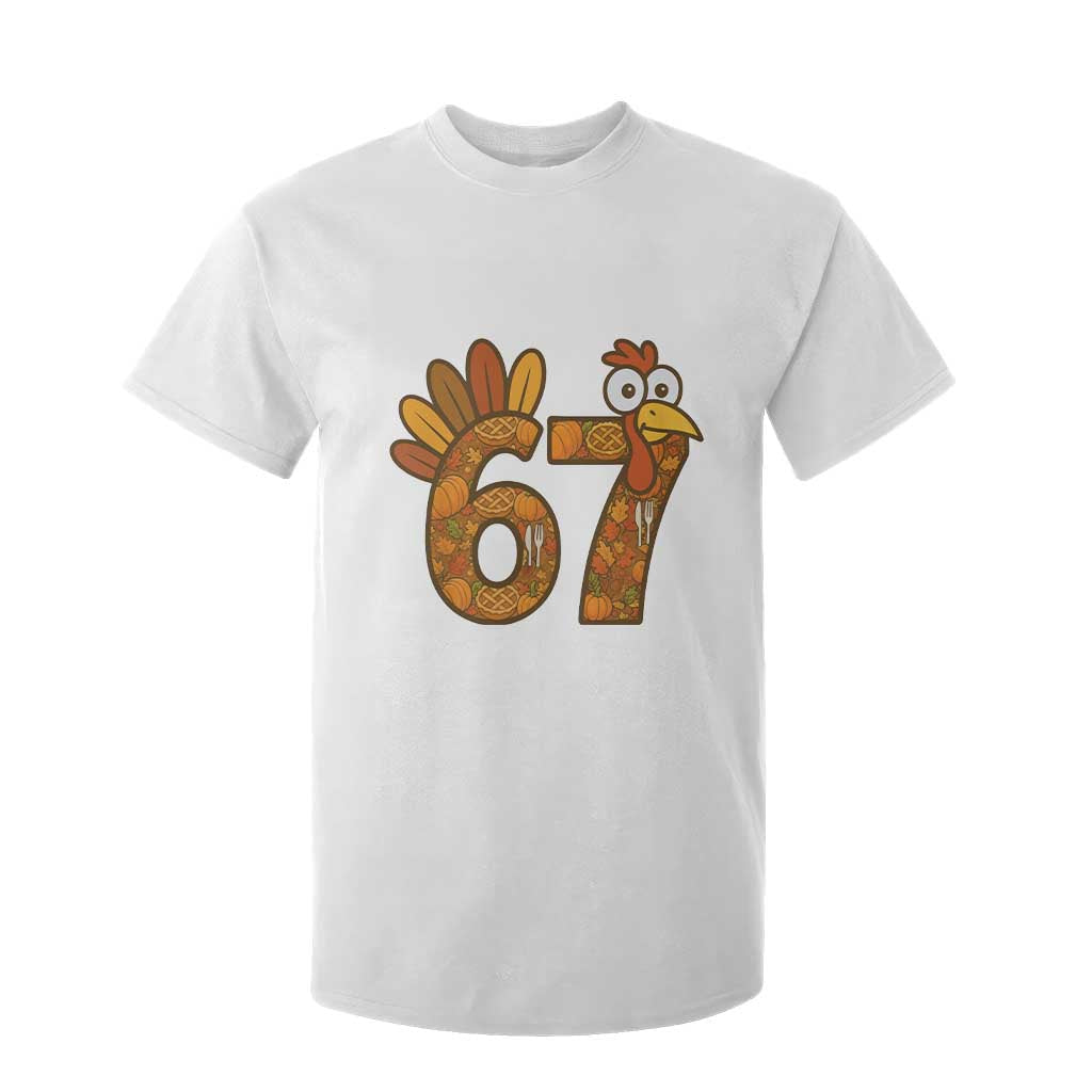 Six And Seven Meme Turkey T Shirt For Kid Funny Thanksgiving Gift TS12 White Print Your Wear