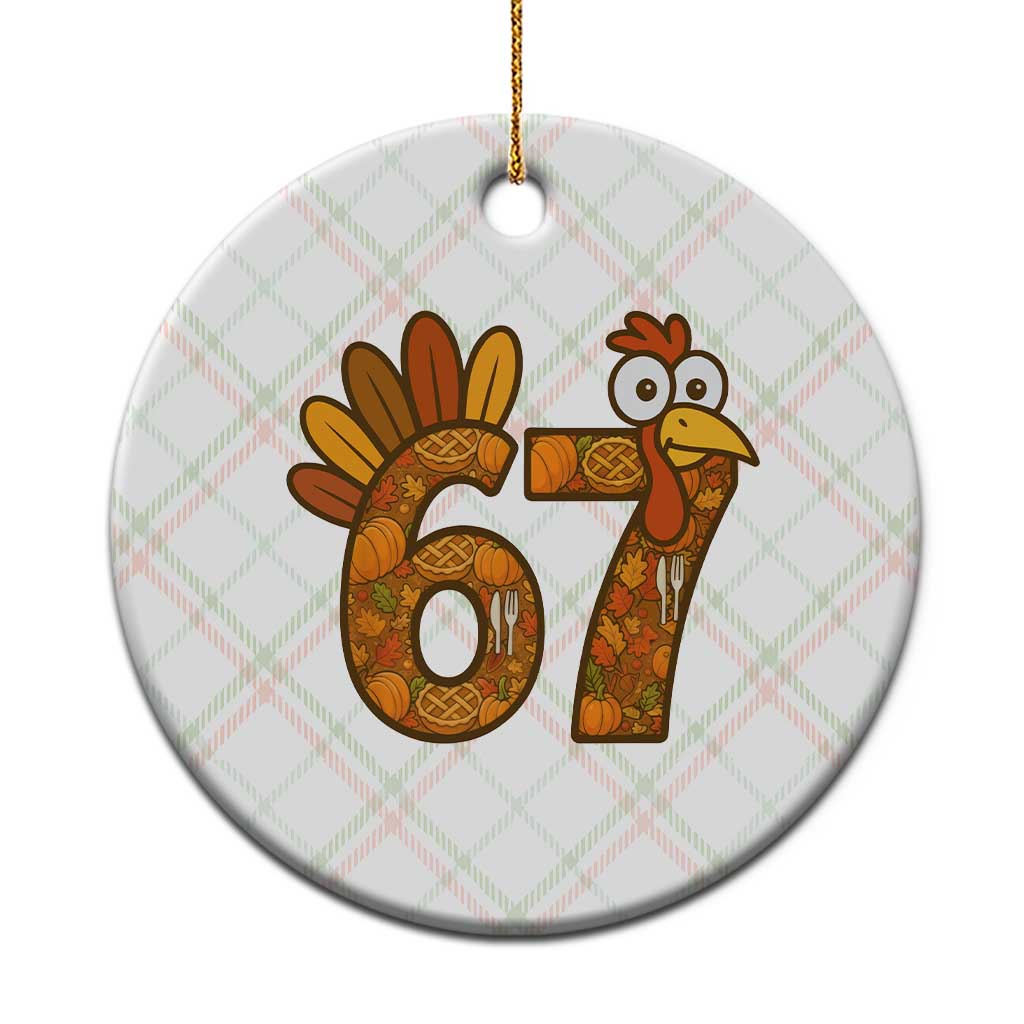 Six And Seven Meme Turkey Ceramic Ornament Funny Thanksgiving Gift TS12 1pc Christmas Plaid Print Your Wear