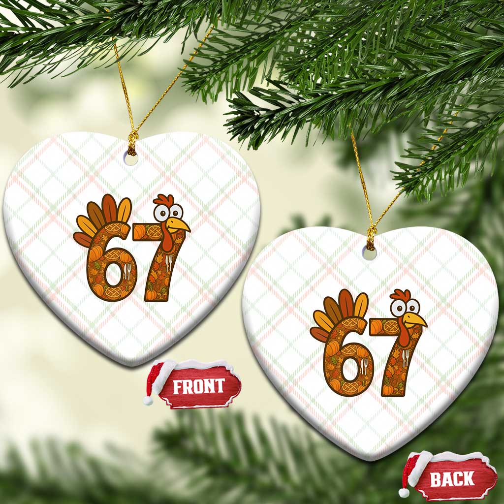Six And Seven Meme Turkey Ceramic Ornament Funny Thanksgiving Gift TS12 Print Your Wear
